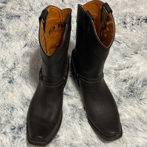 Old Corral Mens Black Harness Square Toed Boots Size 11.5 - Picture 3 of 15